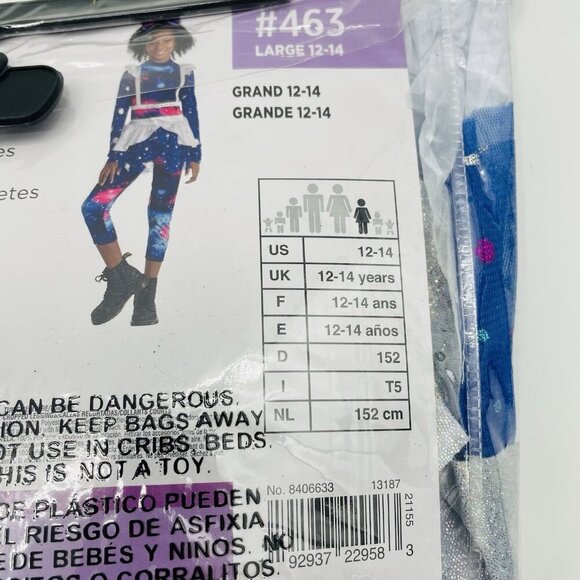 Galaxy Girl Futuristic Space Youth Girls Large 12/14 Halloween Costume Blue 460 - Picture 5 of 5